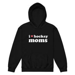 I Love Hockey Moms Kids Hoodie