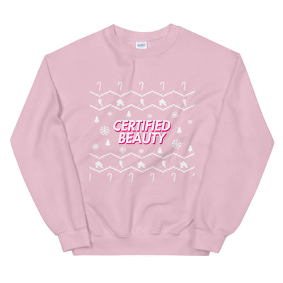 Certified Beauty Pink Holiday Sweater